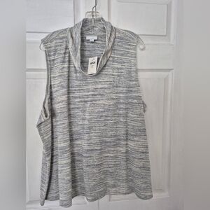 J Jill "Pure Jill" 3X Multicolor Sleeveless Mock T Neck Tank Top. NWT